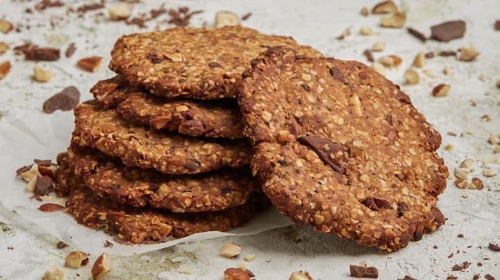 Vegan cookies with chocolate pieces, gluten-free