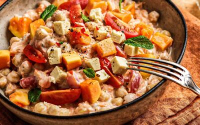 Chickpea salad with papaya