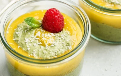 Chia Pudding with Mango and Matcha powder